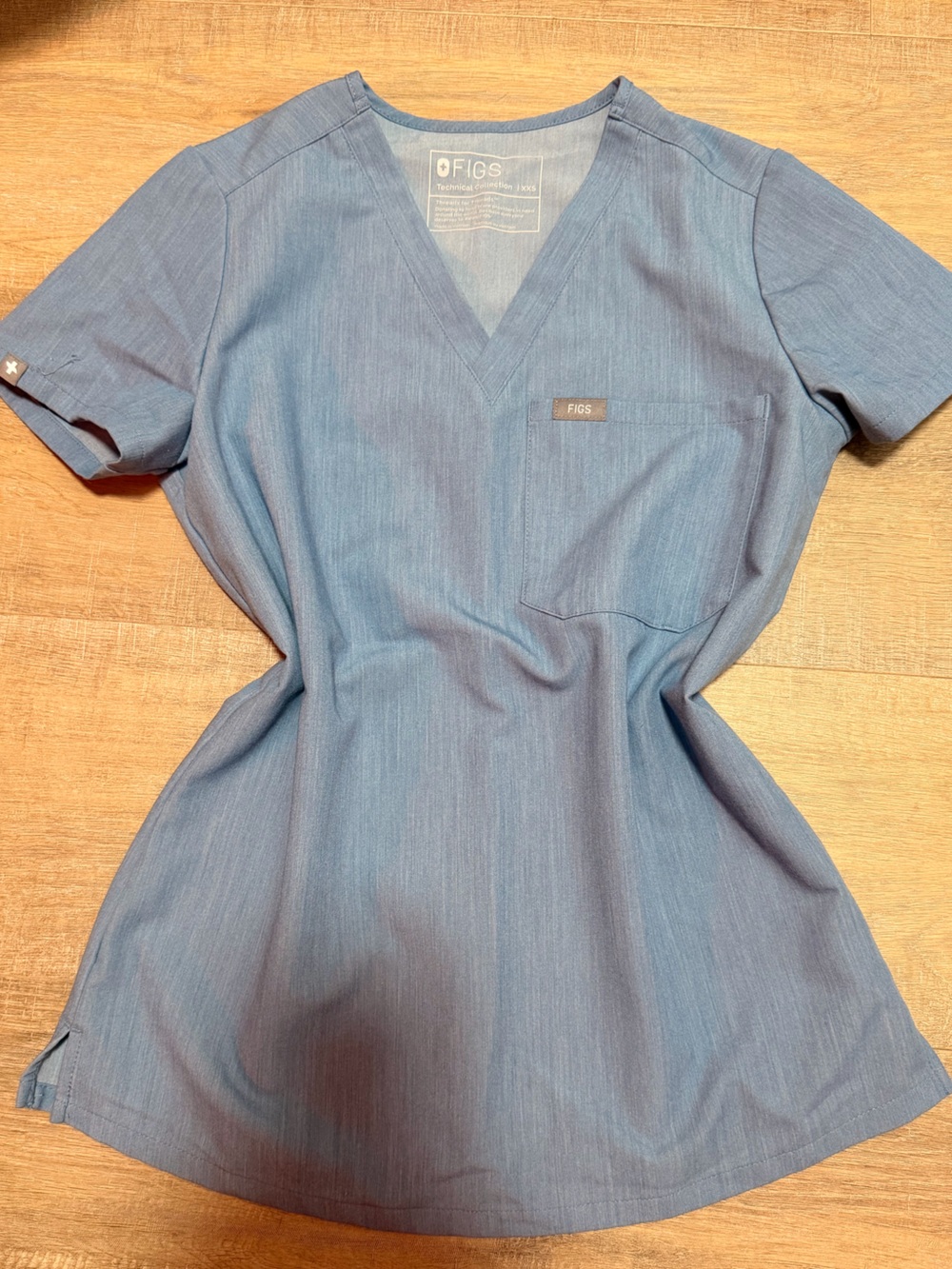 FIGS Heather Indigo Scrub Top
